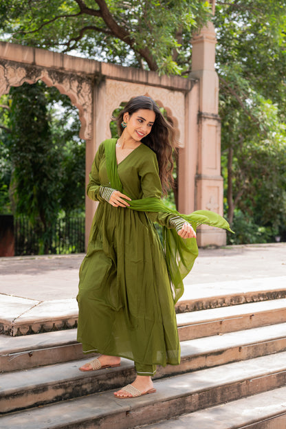 Olive Grace Anarkali Set