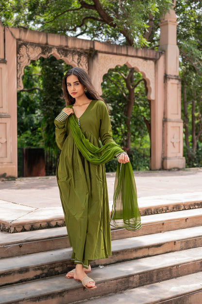Olive Grace Anarkali Set