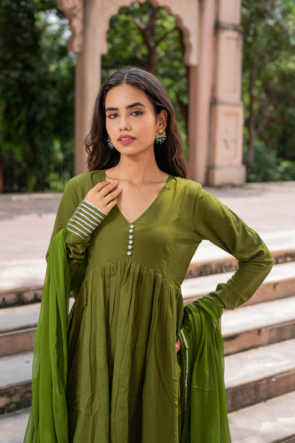 Olive Grace Anarkali Set