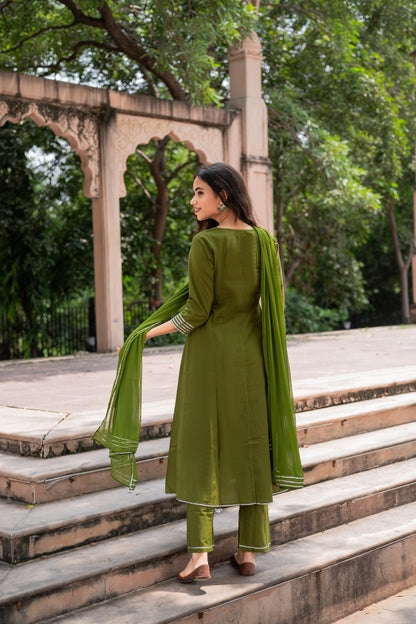 Olive Grace Anarkali Set