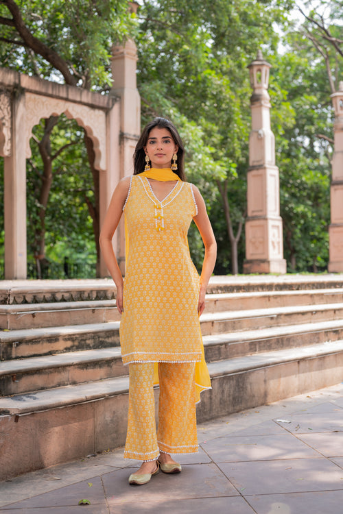 Yellow Tulip Suit Set