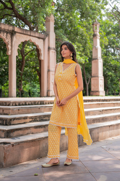 Yellow Tulip Suit Set