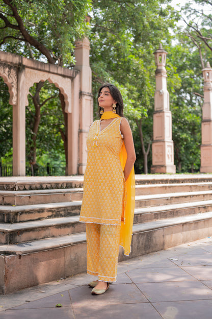 Yellow Tulip Suit Set