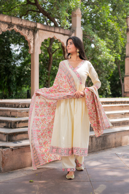 Ivory Rose Anarkali Suit set