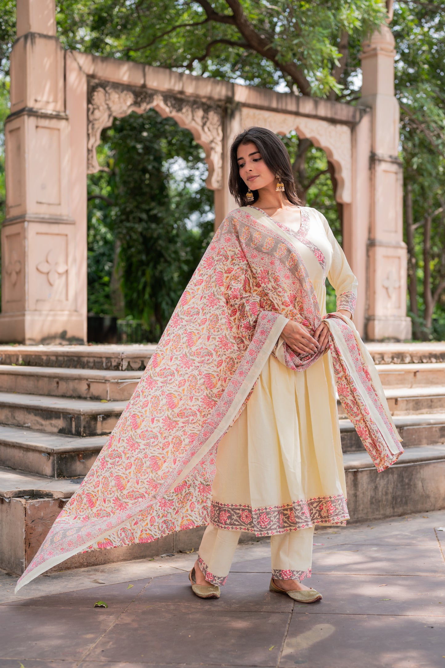 Ivory Rose Anarkali Suit set