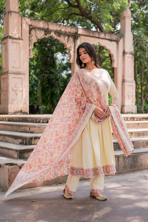 Ivory Rose Anarkali Suit set