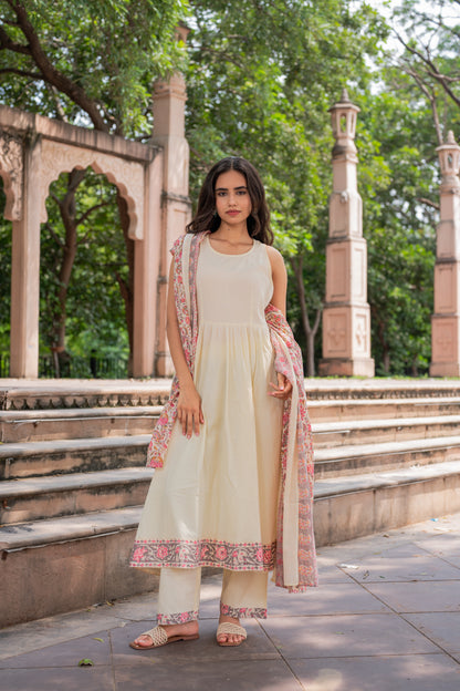 Elegance Wrapped In Ivory Suit Set