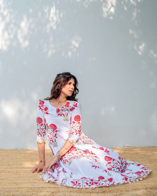 Mugal Print Kurti Dress