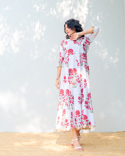 Mae block printed dress