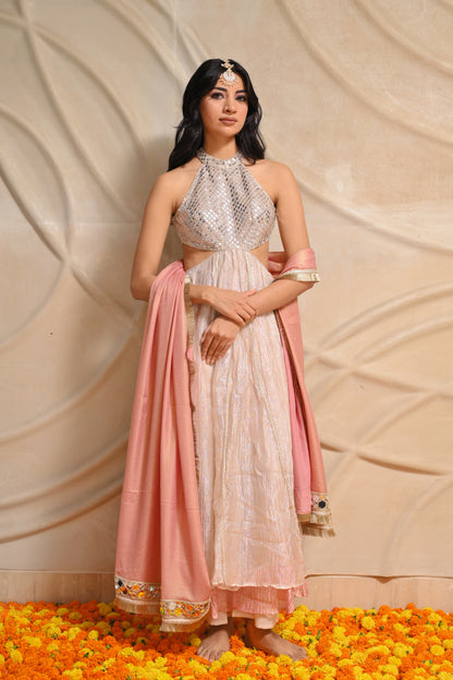 Noor Blushed Crushed Suit Set