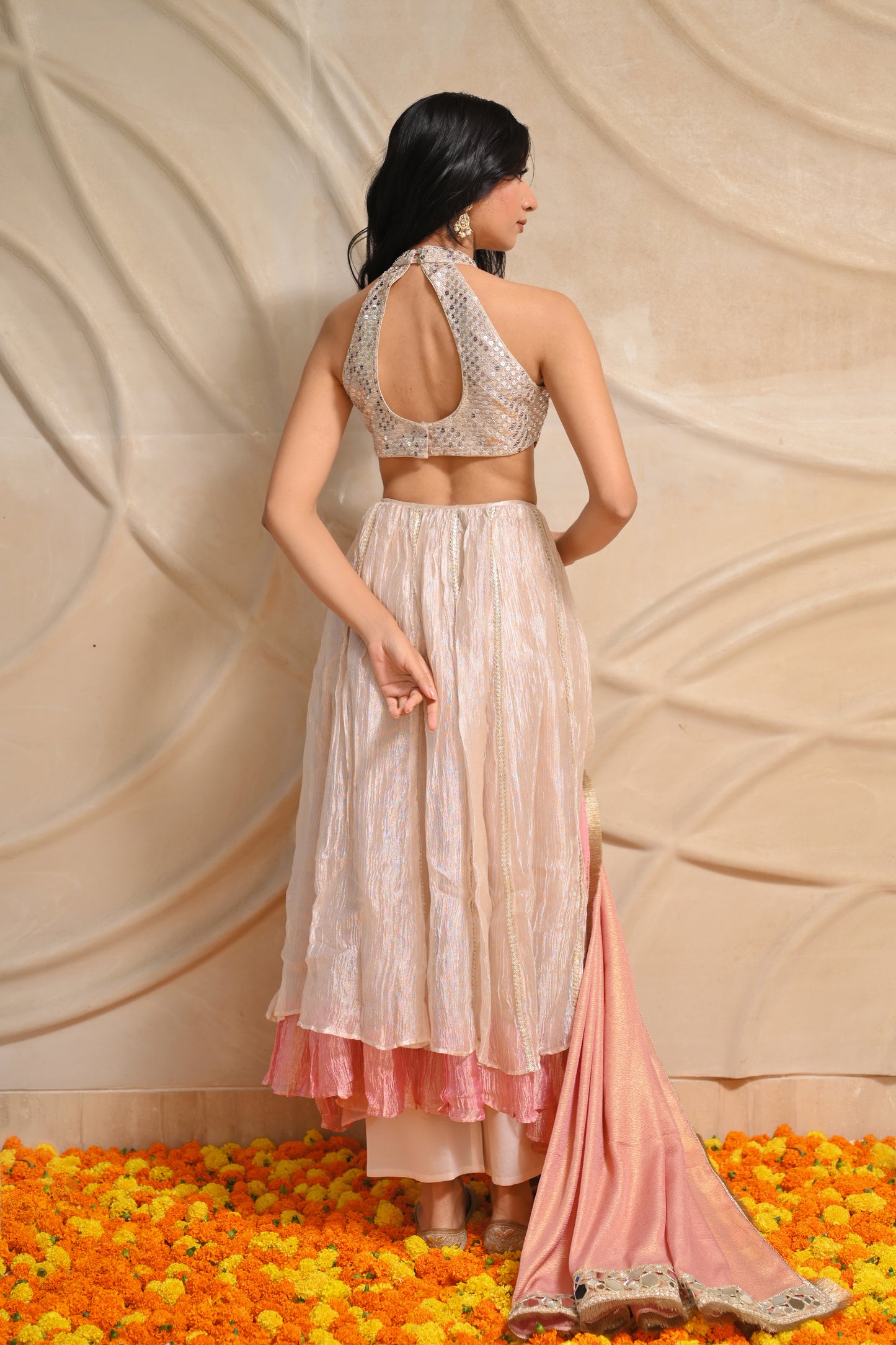 Noor Blushed Crushed Suit Set