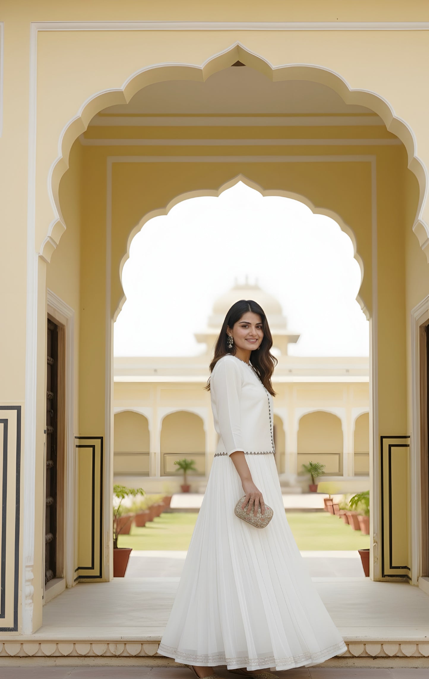 Swan White Skirt and Jacket Set
