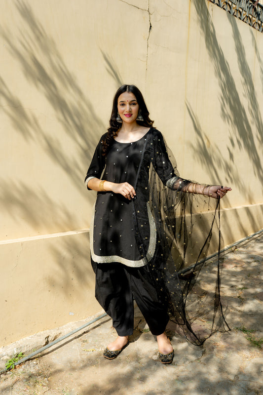 Black Patyala suit (Set of 3 )
