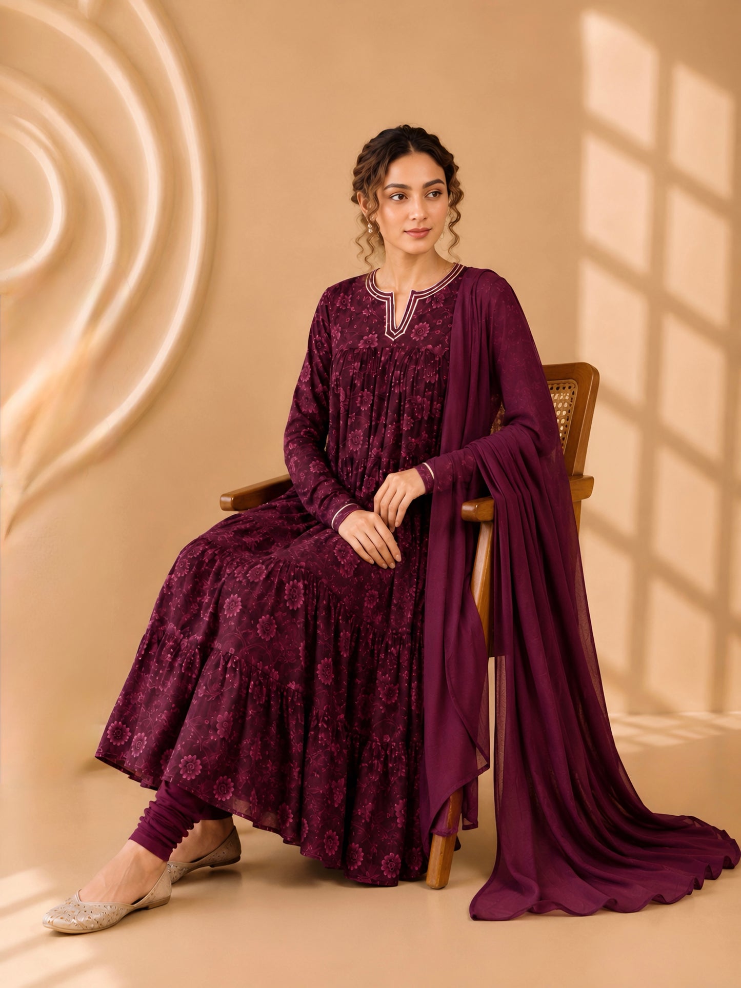 Mehroom Anarkali Suit Set