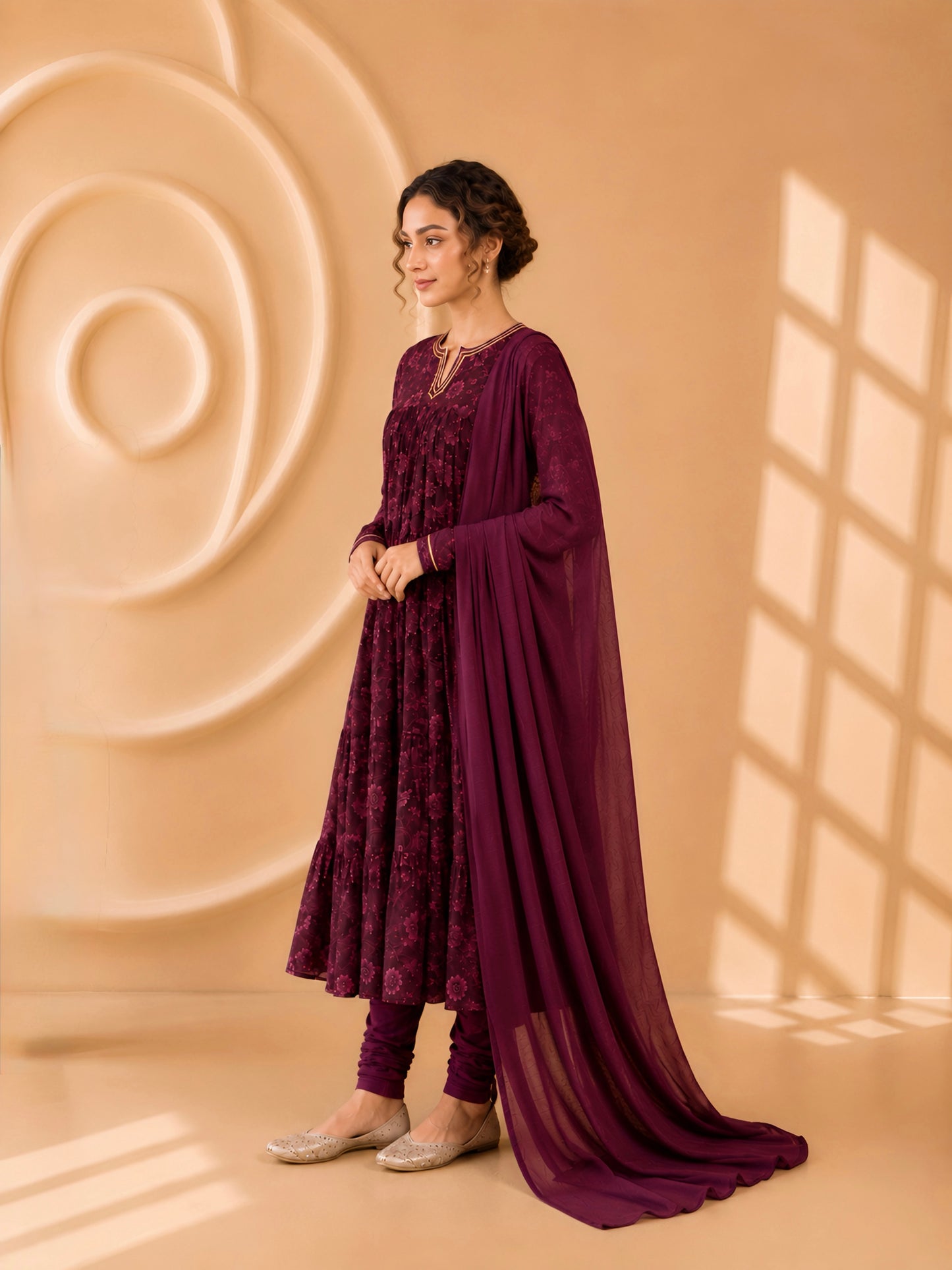 Mehroom Anarkali Suit Set