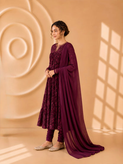 Mehroom Anarkali Suit Set
