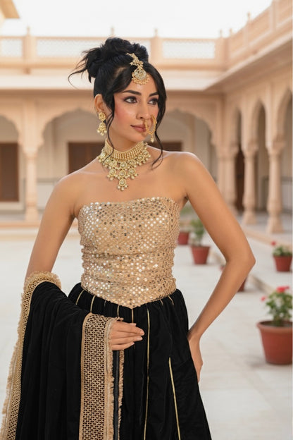 Black -Golden Lengha Set