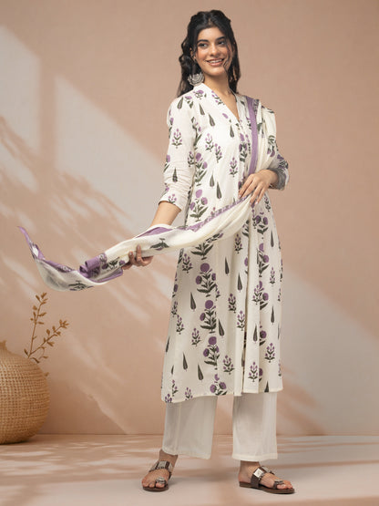 Purchase cotton Anarkali suit with dupatta online
