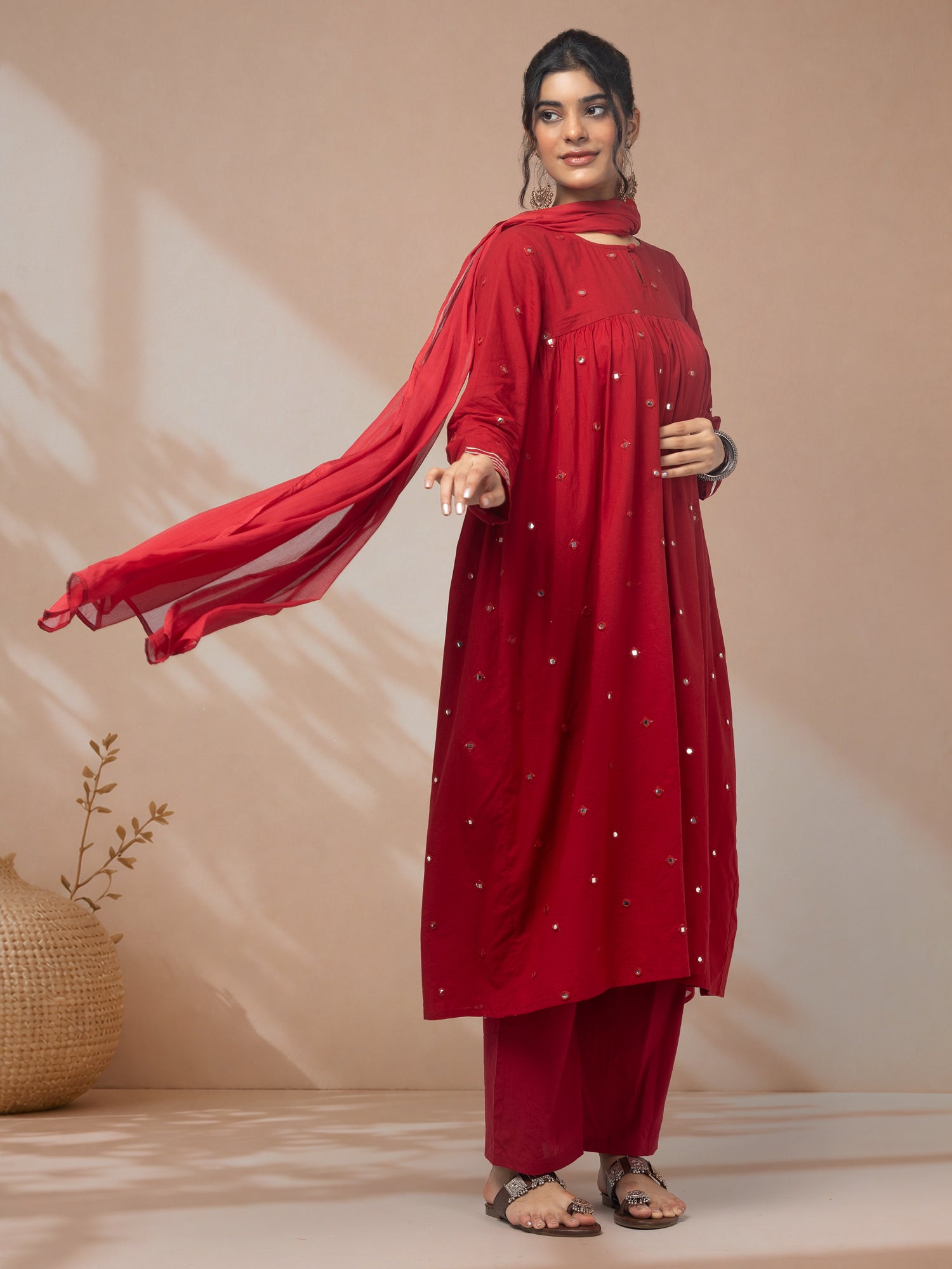 Shop elegant red kurti set for women online
