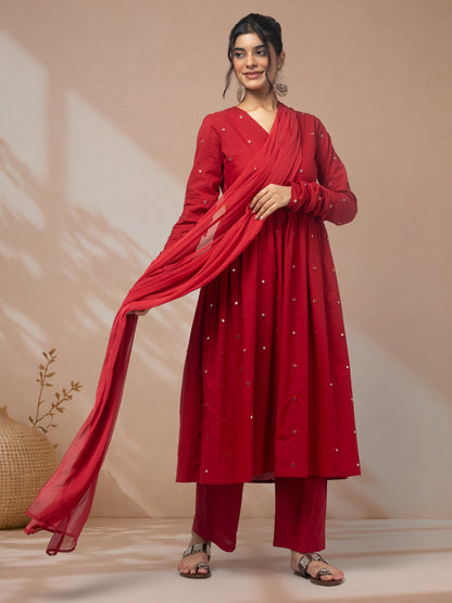 
buy red kurti set for women ethnic wear online
