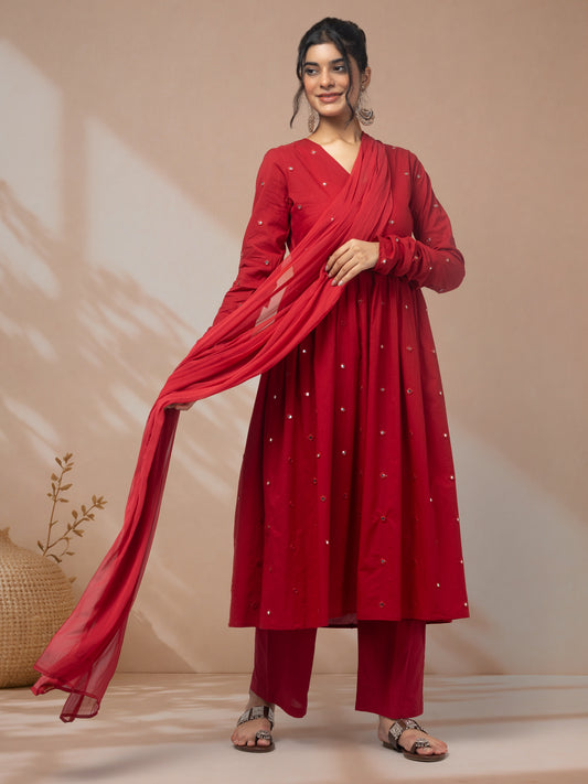 
buy red kurti set for women ethnic wear online