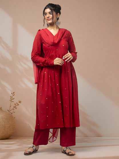 purchase red kurti with dupatta for women online
