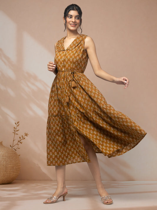 dark floral midi dress for women