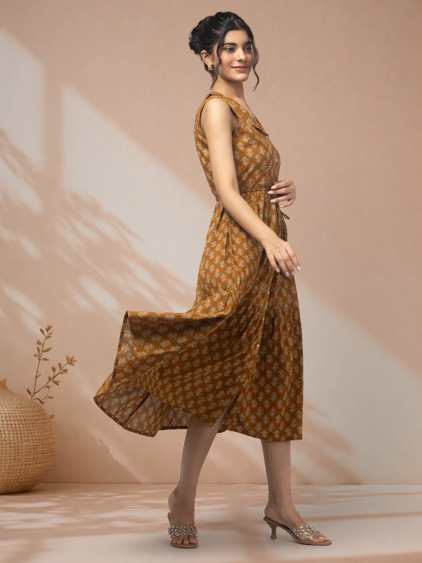 Buy floral midi dress dark print
