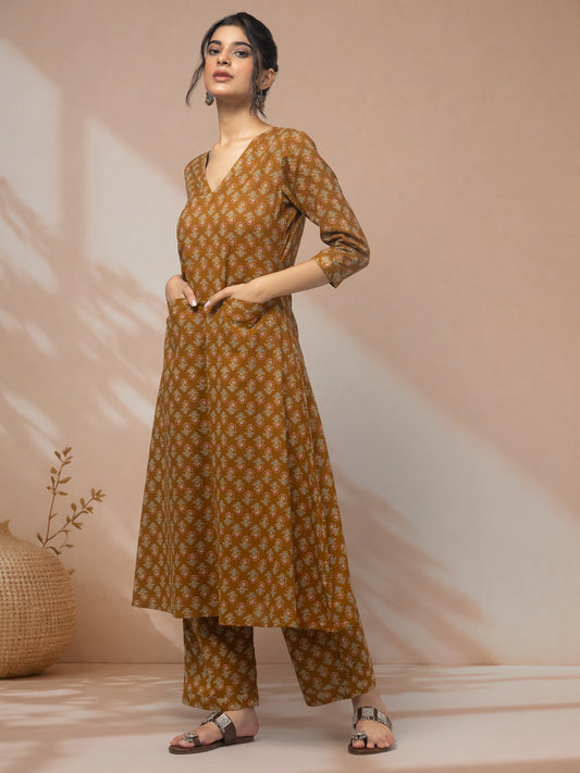 Purchase dark yellow kurti set for women co ord fashion