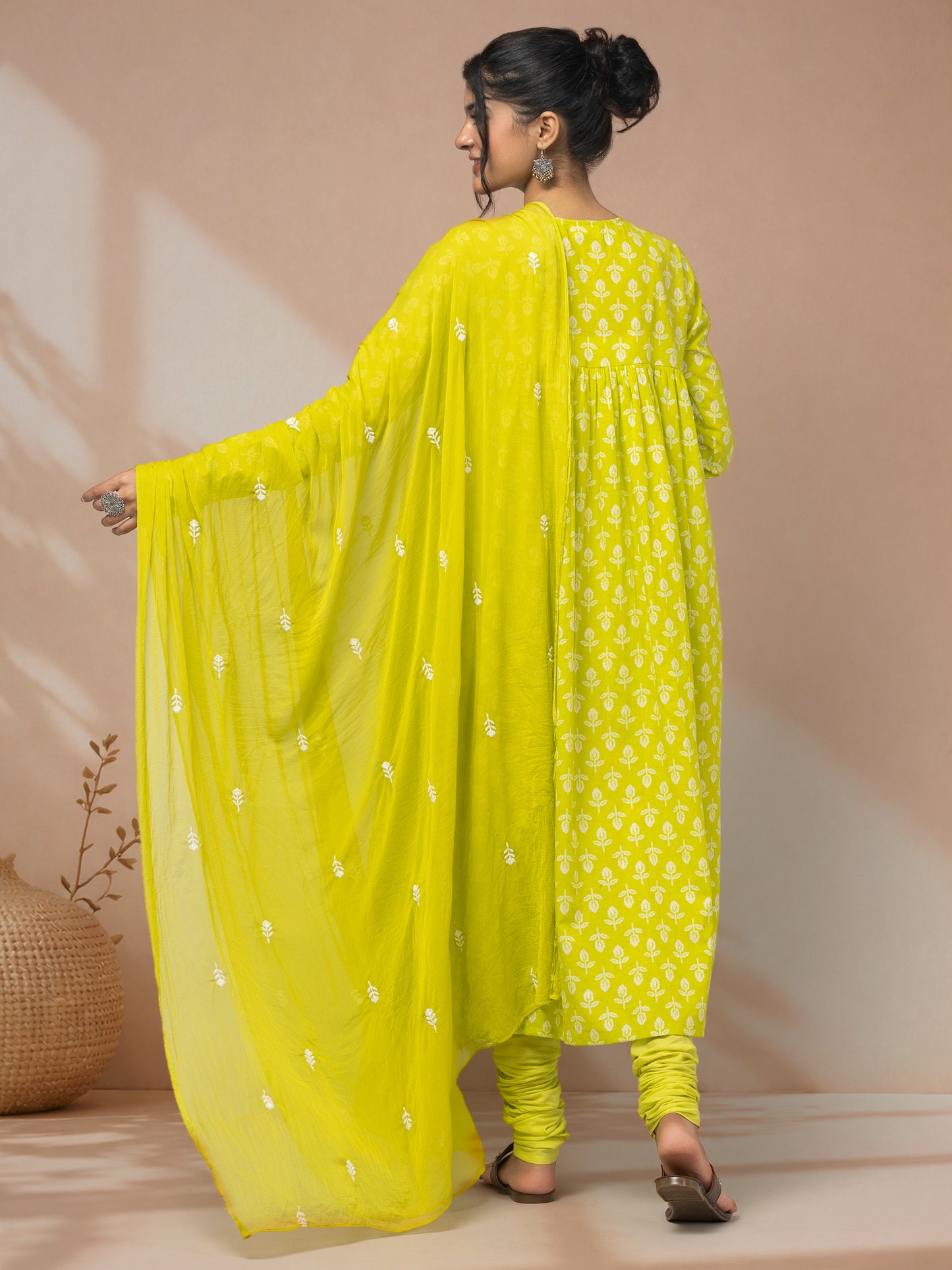 buy kurti set with dupatta mustard yellow
