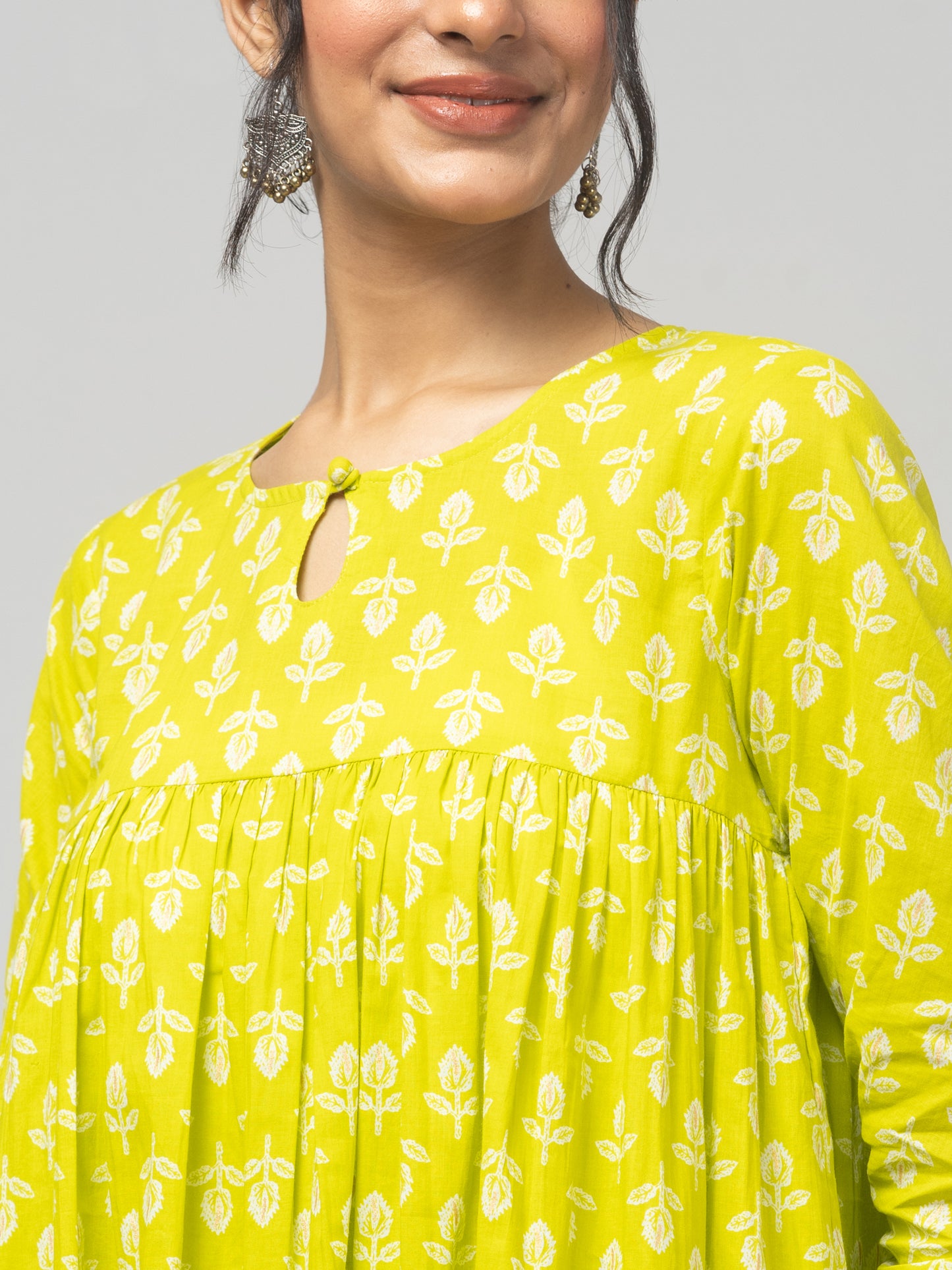purchase yellow printed kurti set online
