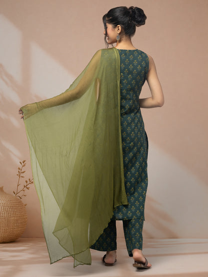 buy dark green kurti set 
