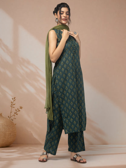 shop ethnic green kurti set online