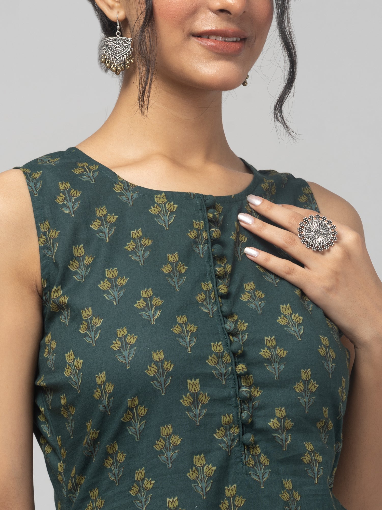 shop green kurti set for women 