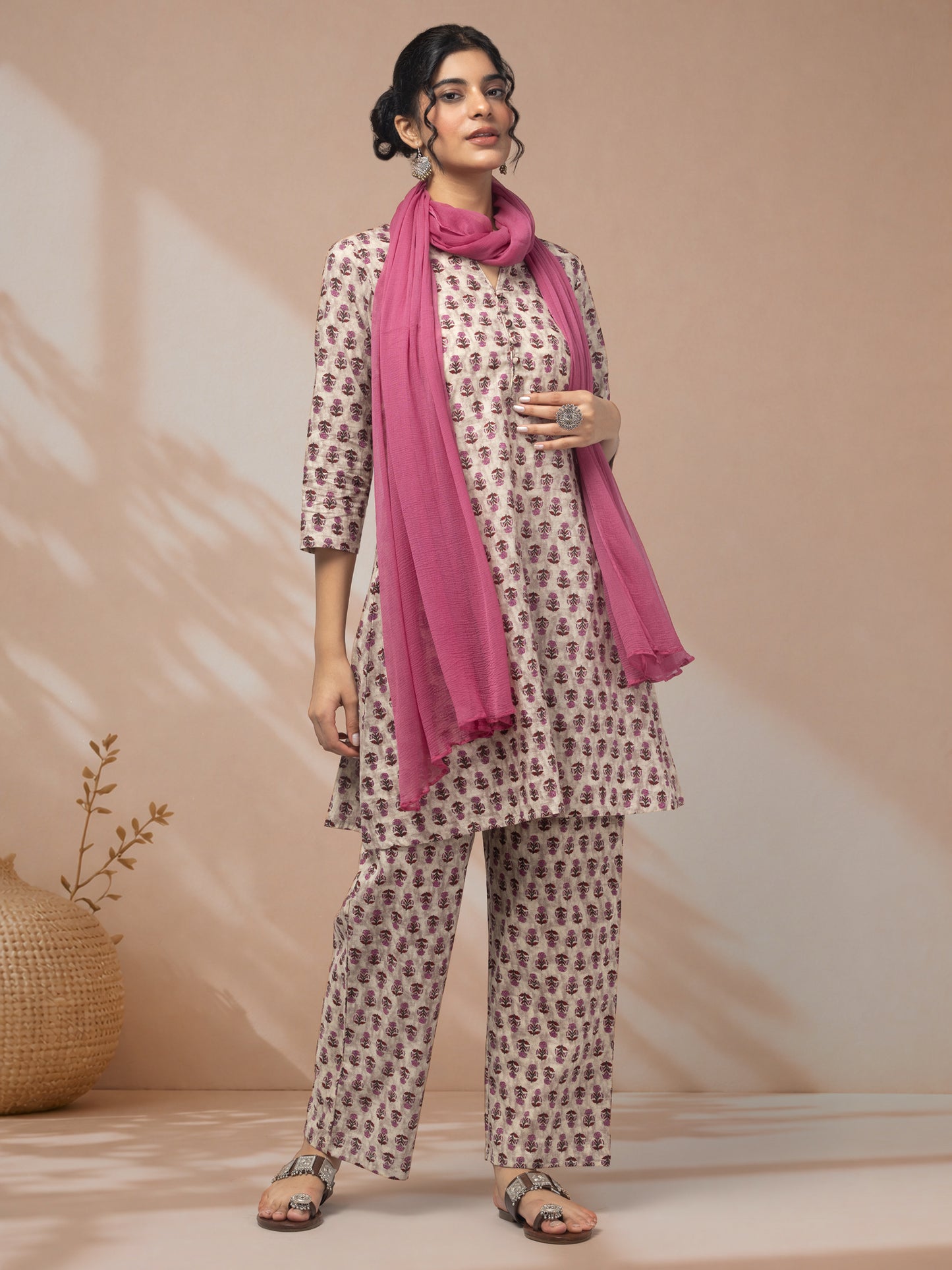 Shop ethnic wear for women online lavender kurti set