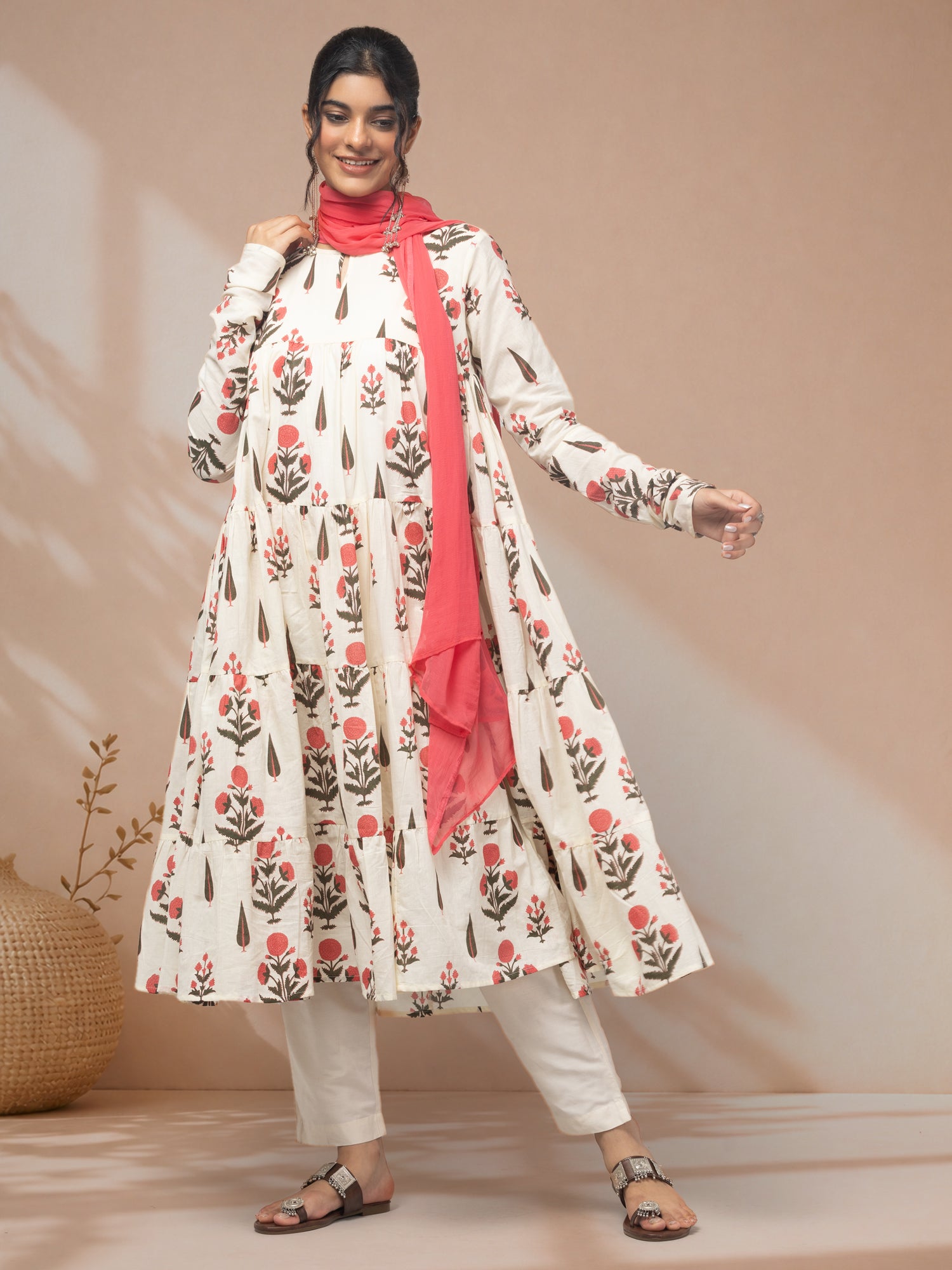 Shop cotton kurta set for women ivory