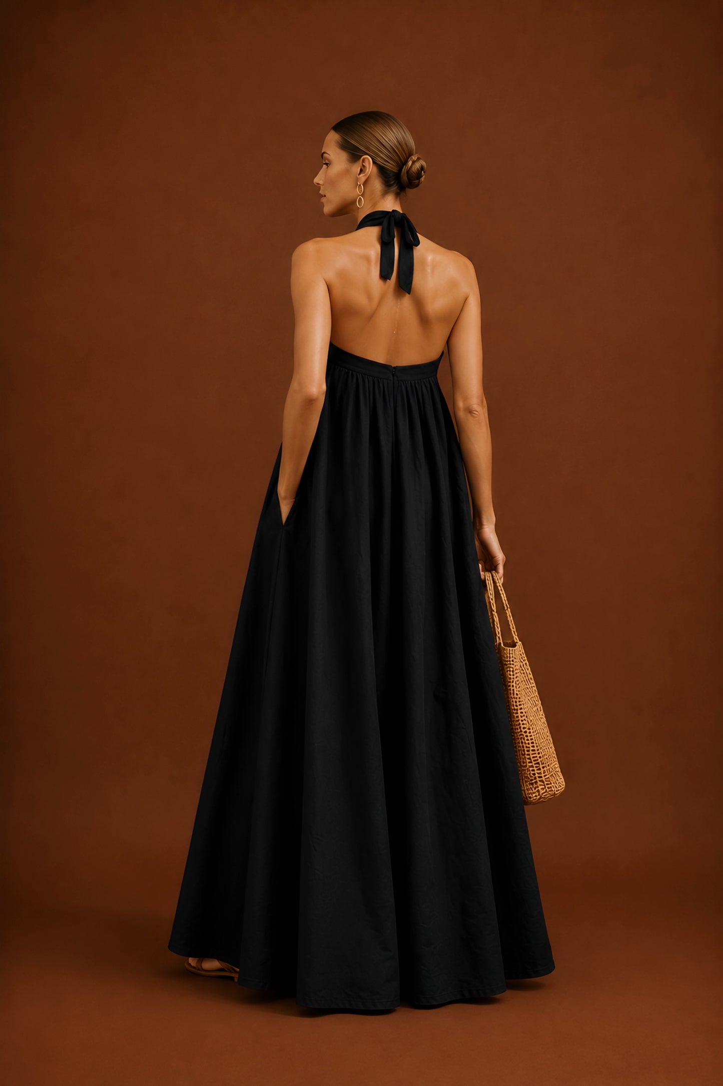 Black Aura Linen Dress