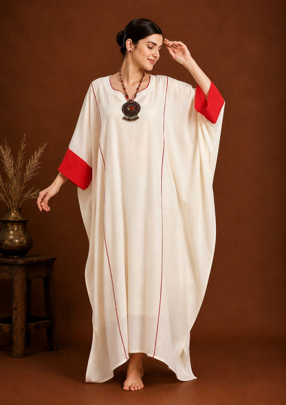 The Ivory Scarlet Kaftan
