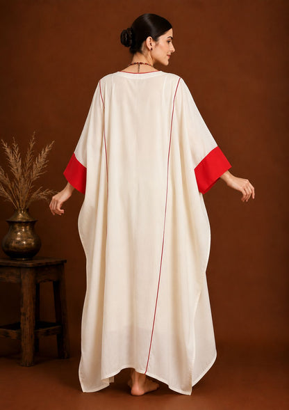 The Ivory Scarlet Kaftan