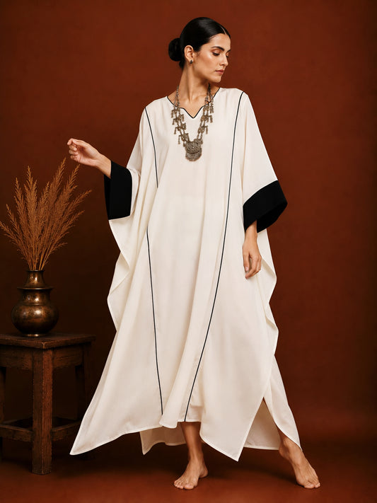 Ivory Noir Kaftan