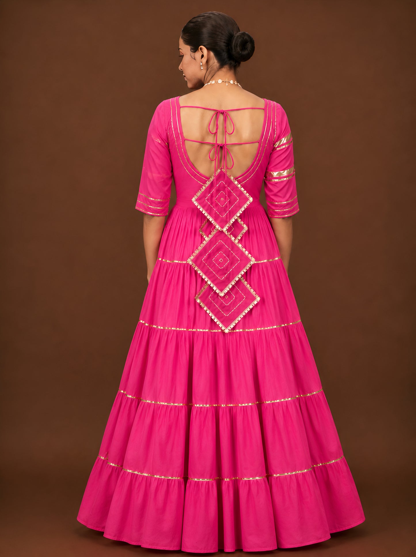Rani Noor Tired Anarkali Suit Set