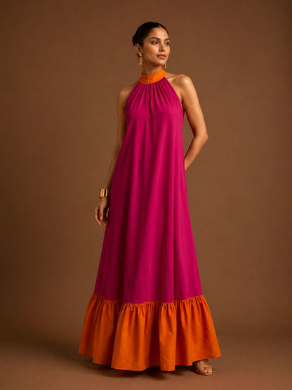 Fuchsia Sunset Maxi Dress