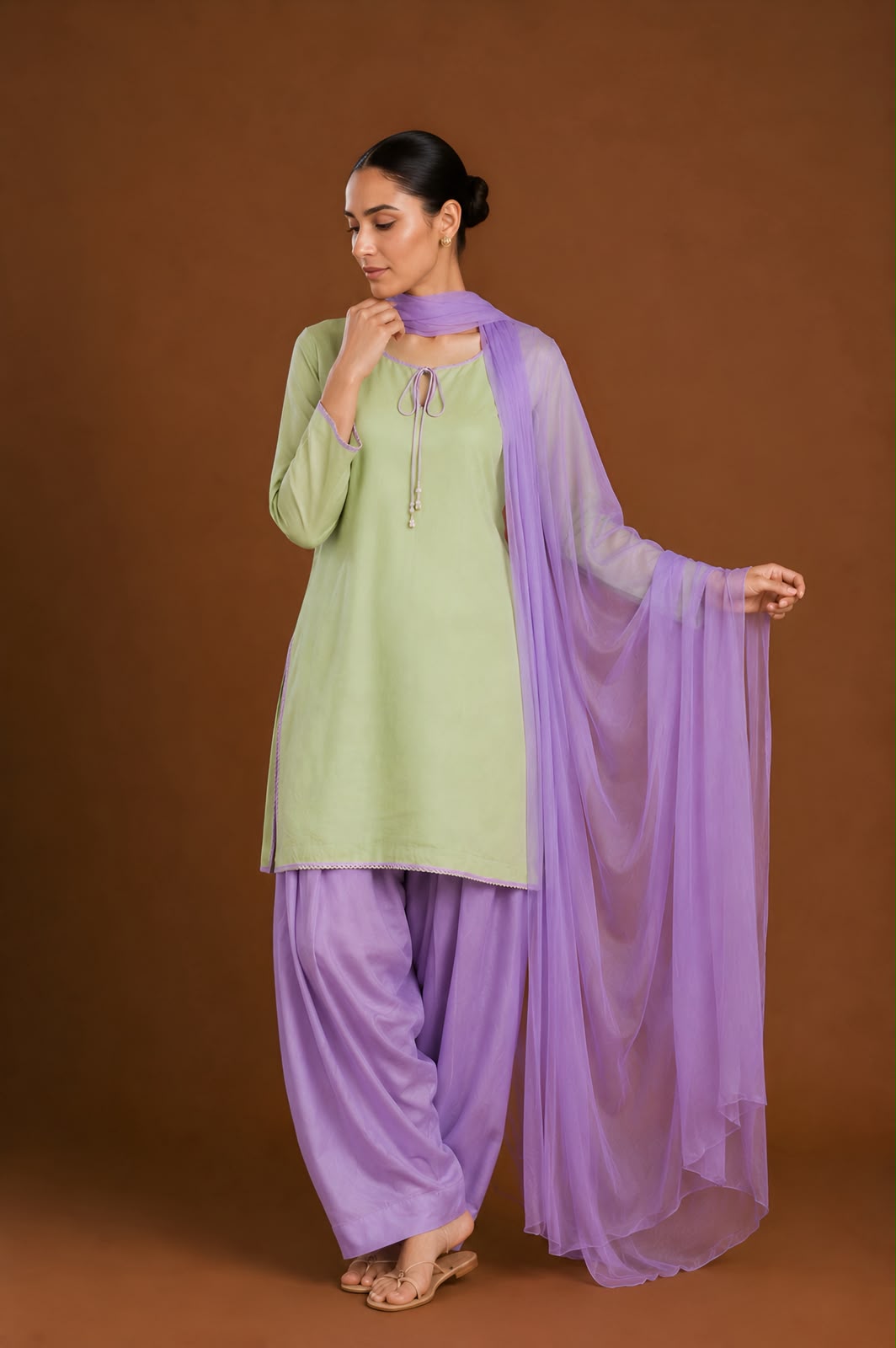 Pistachio Bloom Farshi Suit Set