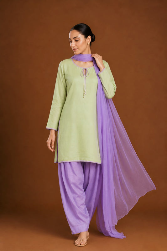 Pistachio Bloom Farshi Suit Set