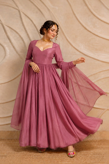 Rosewood Anarkali Suit Set